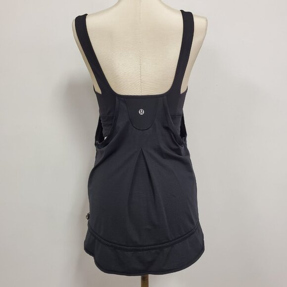 Lululemon Womens Run Times Tank Top Size 8 Black Athletic Workout Gym Fitness - Picture 3 of 9